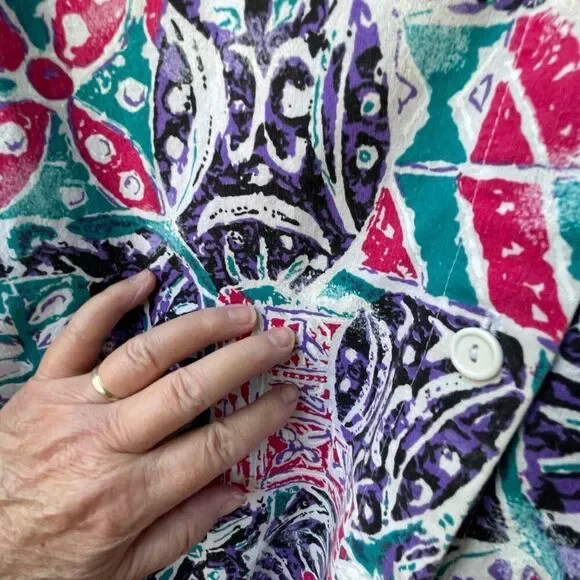 Vintage Physical Attraction size 1X  relaxed fit button front floral. - Picture 6 of 7